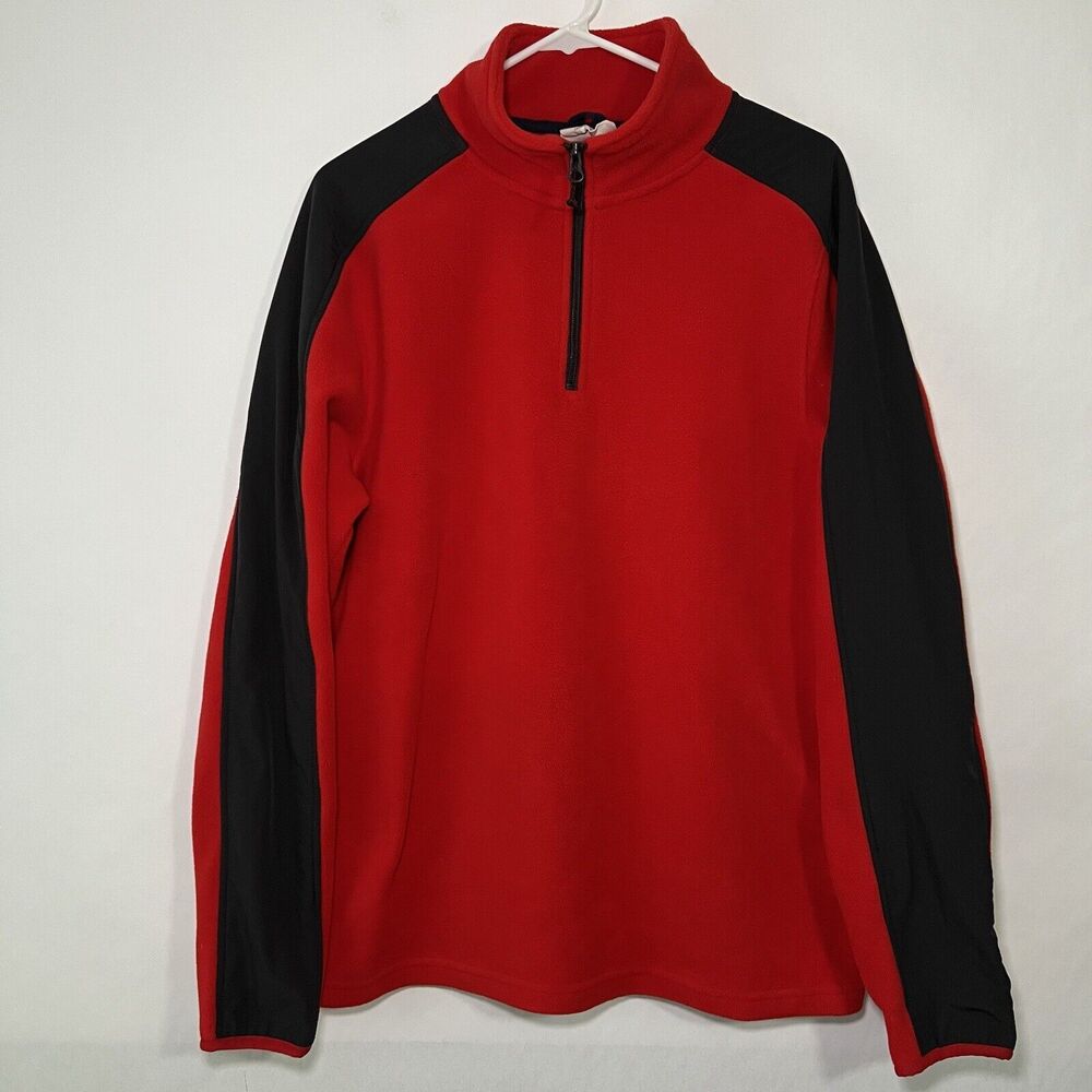 Mountain Warehouse 1/4 Zip Fleece Pullover Jacket Mens Size Large Red Mock Neck